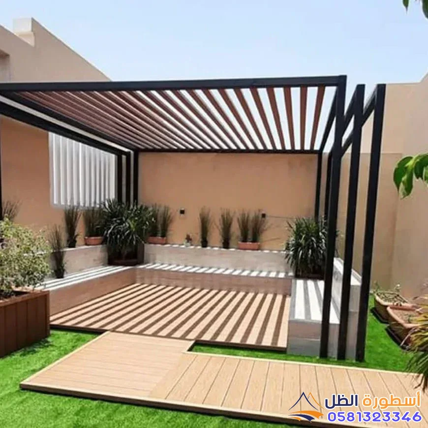 حداد مظلات حدائق وجلسات في الطائف|تركيب أفضل مظلات حديد وخشبية بخصم 25%